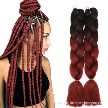 24inch soft Yaki afro kinky ultra jumbo braid hair bulk wholesale synthetic braids african expression braiding hair